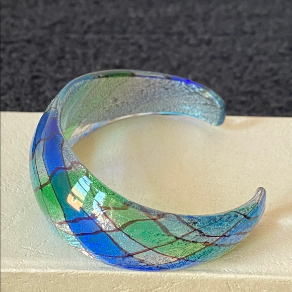 Colored Glass Cuff Bracelet - NIB - Picture 3 of 5